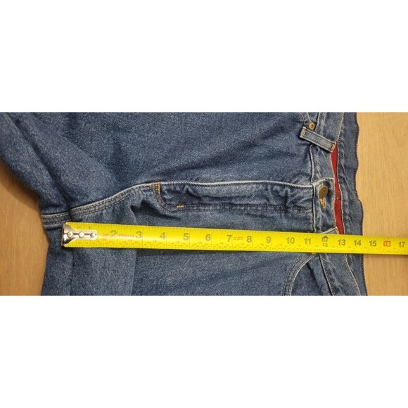 LL Bean Double L Relaxed Fit Fleece-Lined Blue Jeans Size 14 Women's - Picture 11 of 12